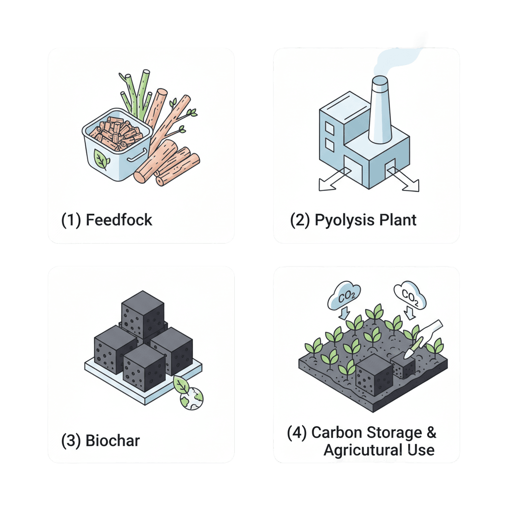 Inside a biomass briquette facility